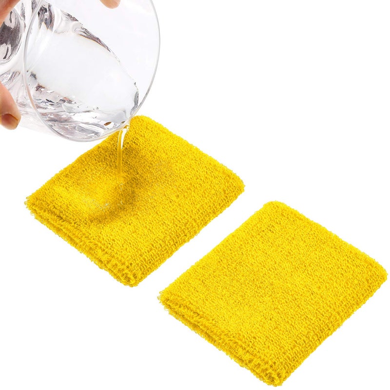 Bememo 6 Pcs Neon Sports Sweatbands Set Paris Sports Competitions Sweatbands 2 Headband 4 Wristbands Breathable Terry Cloth Athletic Bands for Basketball Tennis Costumes Cosplay(Neon Yellow) - Image 4